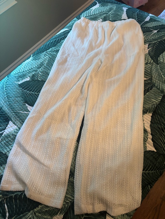 Peppermayo Pants - Peppermayo white Knit Wide-Leg Pants